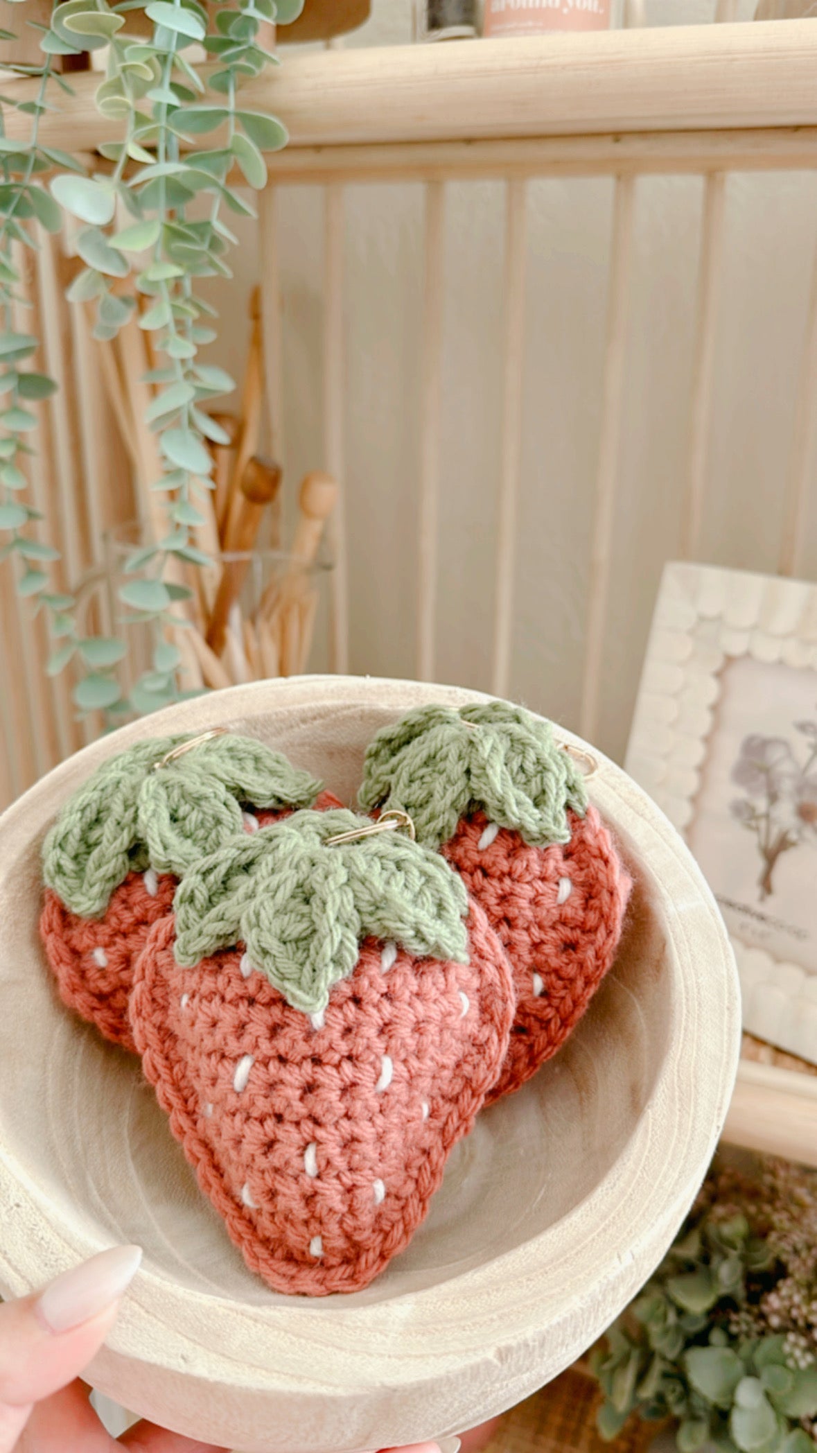 Stella Strawberry Keychain | Crochet Keychain