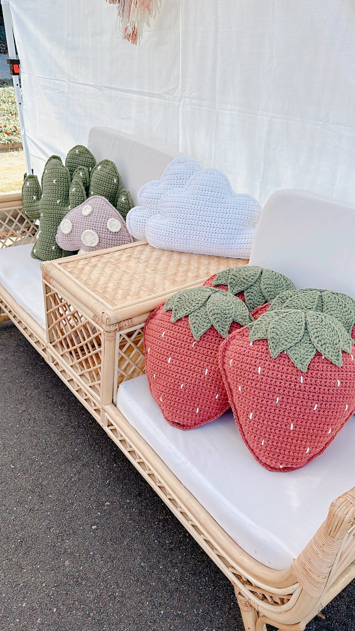 LARGE Stella Strawberry Pillow | Crochet Pillow