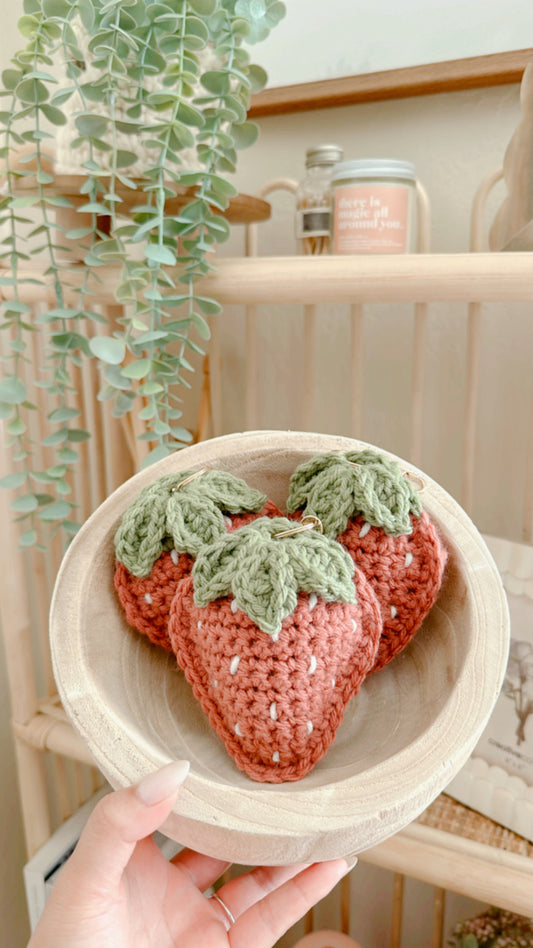 Stella Strawberry Keychain | Crochet Keychain