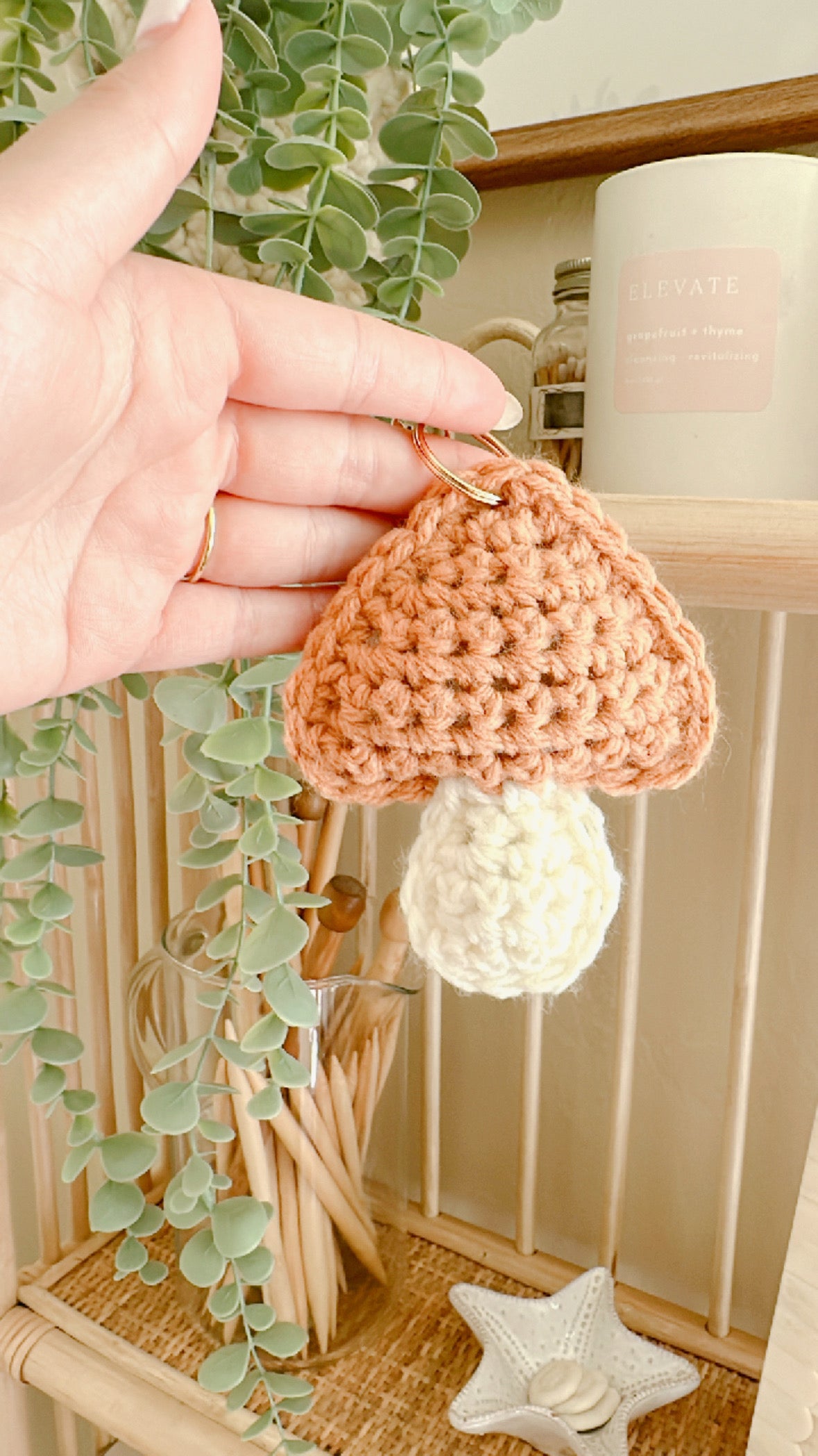 Millie Mushroom Keychain | Crochet Keychain