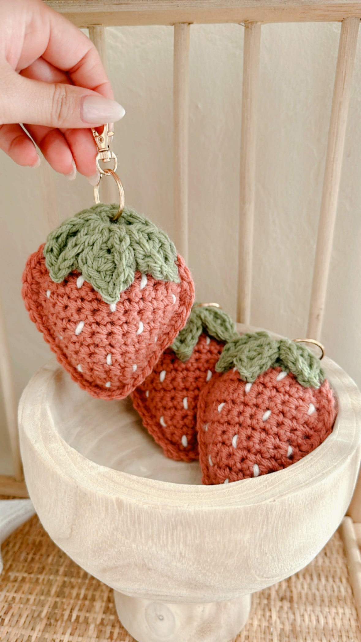 Stella Strawberry Keychain | Crochet Keychain